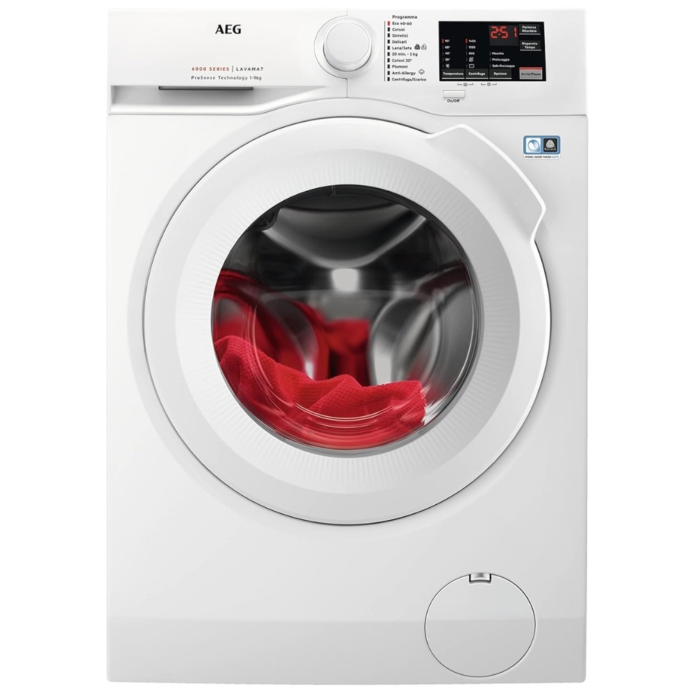 AEG L6FBI945 Lavatrice 9 kg Centrifuga1400 Giri Motore inverter Vapore Classe A