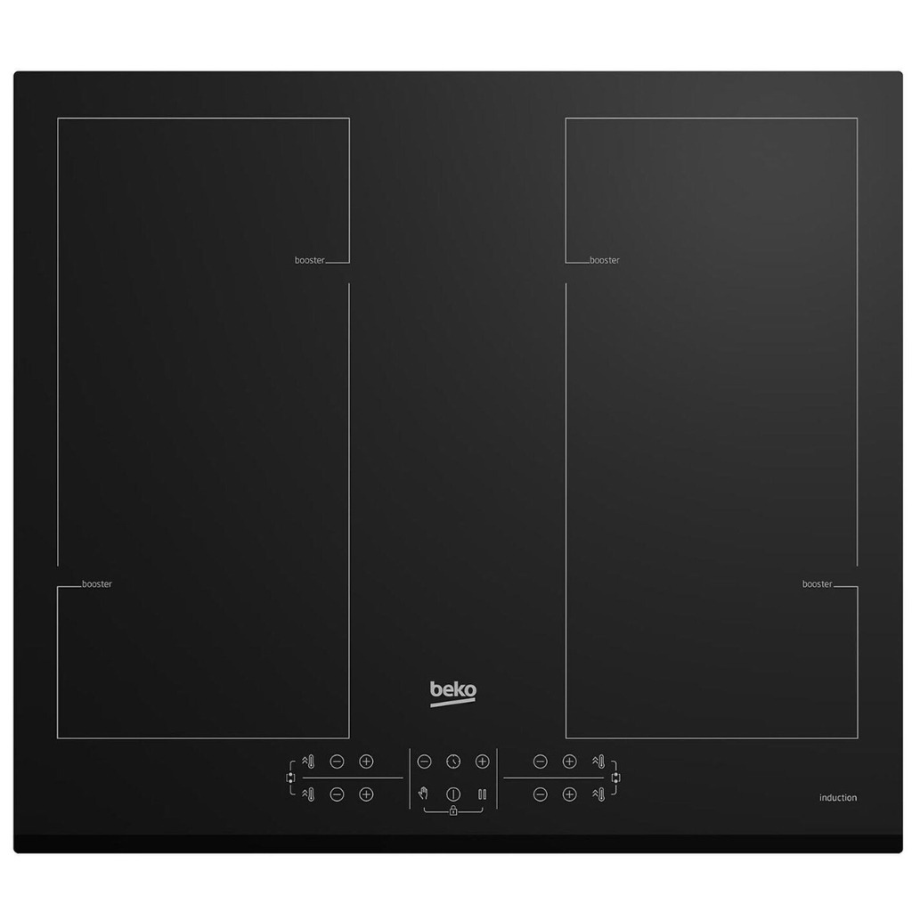 Beko HII64206F2MT Piano Cottura a induzione Nero Da incasso 58 cm 4 Fornello(i)