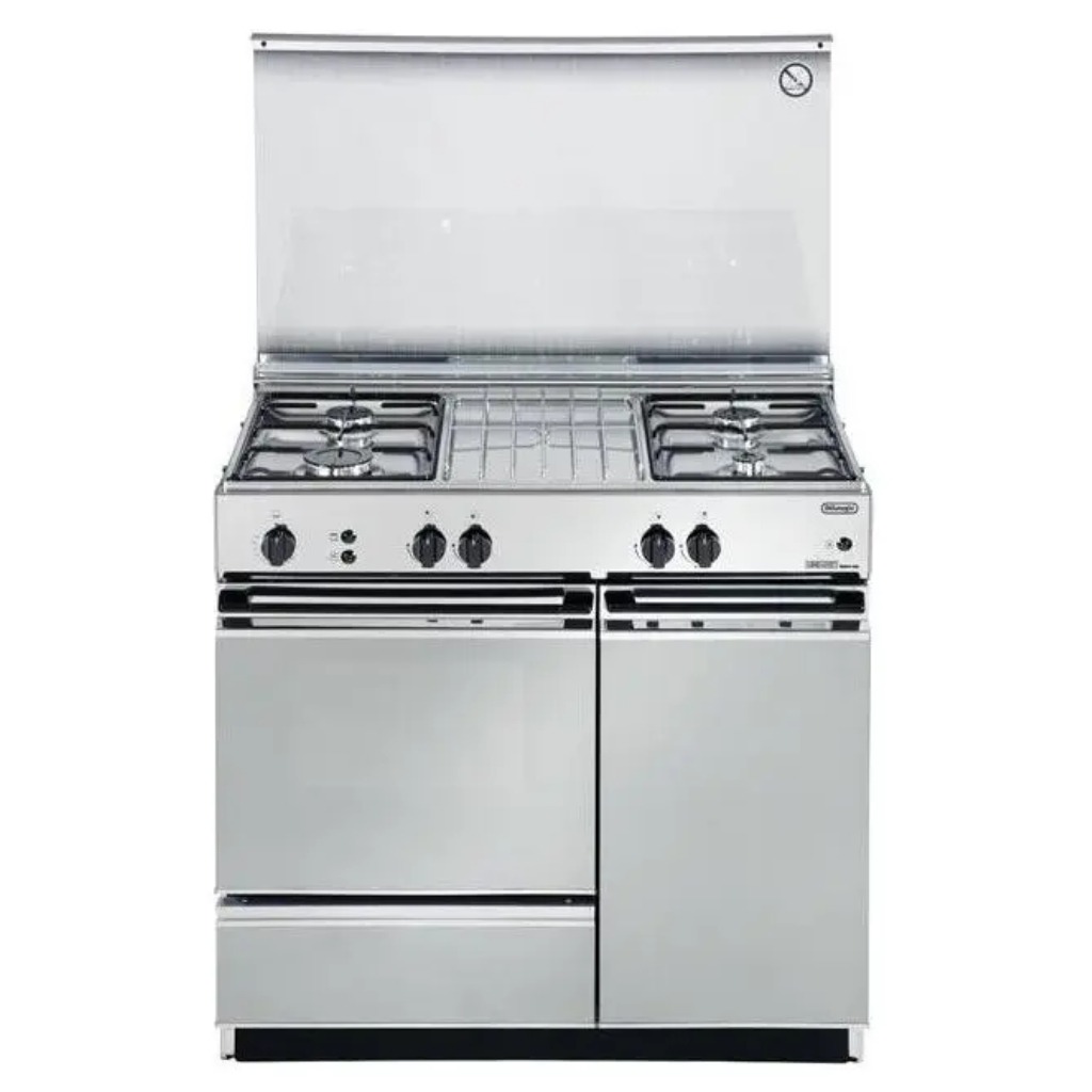 De Longhi SGGX854 N ED Cucina a Gas 86x50 cm Forno a Gas Linea Smart 4 Fuochi Classe energetica A Acciaio Inox