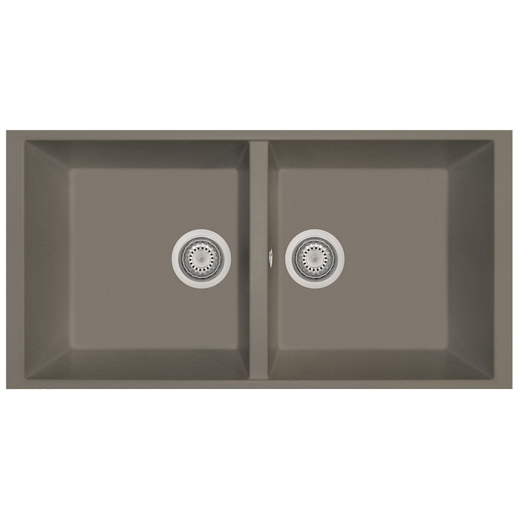 Plados Telma AM8620ST UG 72 - MICROULTRAGRANIT Elegance Lavello 2 vasche cm. 86x43.5 - tartufo