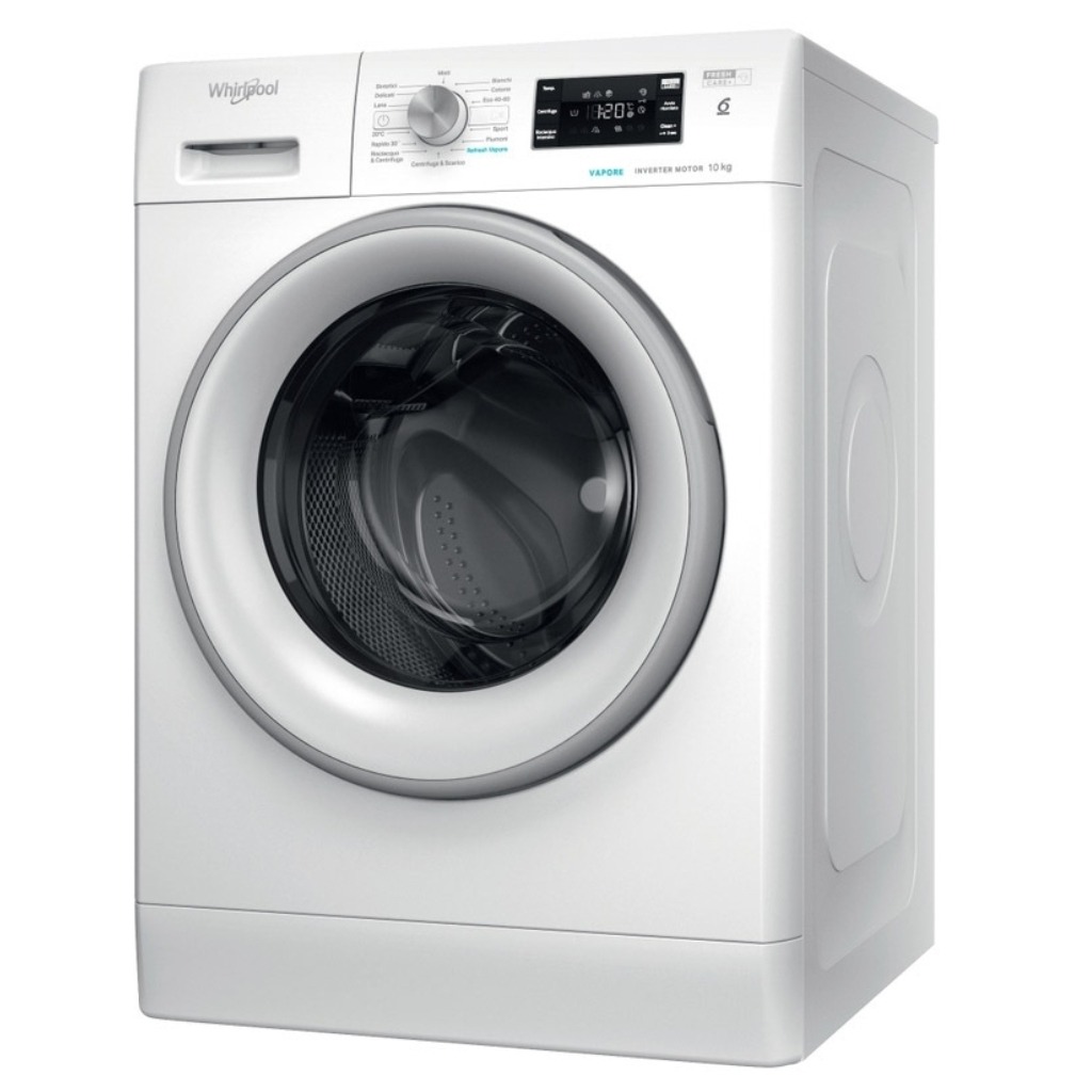 Whirlpool FFB 1046 SV IT Lavatrice 10 kg Classe A Centrifuga 1400 giri Inverter 6° senso Funzione Vapore Classe A