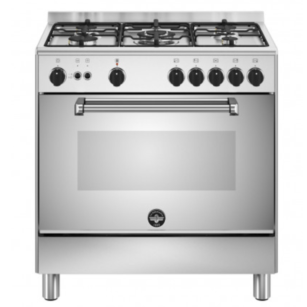 Bertazzoni La Germania Americana AMN855GXV24 Cucina a Gas Piano cottura 5 Fuochi Forno a Gas Multifunzione 73 L Classe A Inox